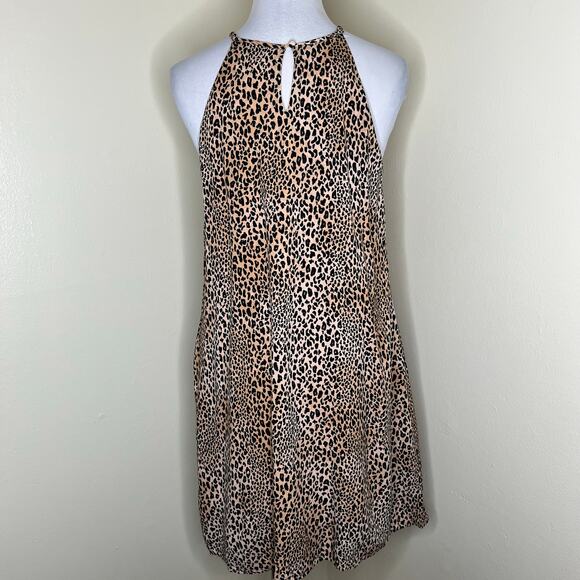 Savanna Jane Shift Dress w Pockets Medium Leopard Embroidered Floral Mini Animal - Picture 5 of 11